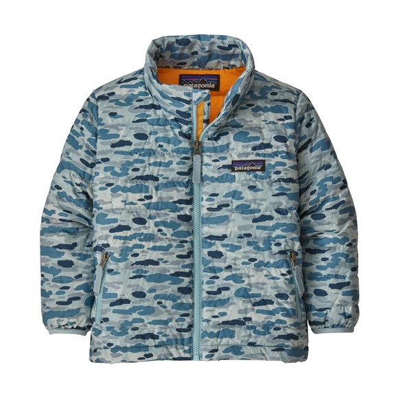 Patagonia Baby Down Sweater Jacket 4T Camo Kid Toddler Insulated Puffer Sky Blue